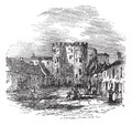 Drogheda in Leinster, Ireland, vintage engraving