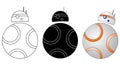 Droid, robot icon bb- 8 Royalty Free Stock Photo