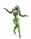 droid soldier is dancing in action and holding a pistol