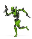 droid soldier is running in action holding pistol