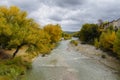 Drome river in autumn season, France