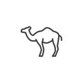 Dromedary camel line icon