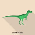 Dromeosauri icon, flat style Royalty Free Stock Photo