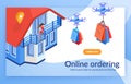 Dron Delivers Bags to Woman Home Ordering Online.