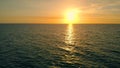 Dron Flying Over Sea in a Beautiful Sunset, 4k