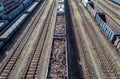 Mailway wagon filled with scrap metal. Metal recycling Royalty Free Stock Photo