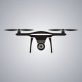 Drone with action camera front view