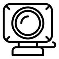 Drone action camera icon outline vector. Aerial photography