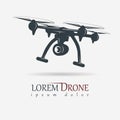 Drone with action camera, quadrocopter vector Royalty Free Stock Photo