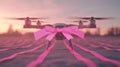A Drone Adorned With A Pink Bow At Sunset Royalty Free Stock Photo