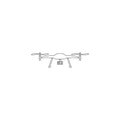 Drone aerial camera. flat vector icon Royalty Free Stock Photo