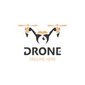 Drone aerial with camera vector template icon. logo photography drone vector. quadcopter flat style Royalty Free Stock Photo