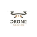 Drone aerial with camera vector template icon. logo photography drone vector. quadcopter flat style Royalty Free Stock Photo