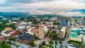 Drone Aerial of Downtown Asheville North Carolina NC Skyline