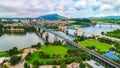 Drone Aerial of Downtown Chattanooga Tennessee Skyline Royalty Free Stock Photo