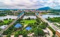 Drone Aerial of Downtown Chattanooga Tennessee TN Skyline Royalty Free Stock Photo