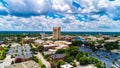 Drone Aerial of Downtown Spartanburg South Carolina SC Skyline