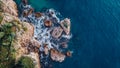 Drone aerial image of Baie des Milliardaires, Antibes, French Riviera