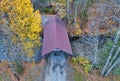 Aerial Drone Image of a Vermont Covered Bridge