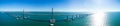 Aerial panorama Sunshine Skyway Bridge Tampa Bay Florida USA Royalty Free Stock Photo