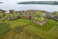 Drone aerial landscape of Charles fort in Kinsale Cork county Ireland. Royalty Free Stock Photo