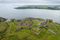 Drone aerial landscape of Charles fort in Kinsale Cork county Ireland. Royalty Free Stock Photo