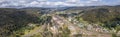 Drone aerial panoramic photograph of the Lithgow Train Maintenance facility in the Blue Mountains in Australia Royalty Free Stock Photo