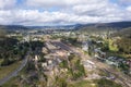 Drone aerial photograph of the Lithgow Train Maintenance facility in the Blue Mountains in Australia Royalty Free Stock Photo