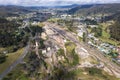 Drone aerial photograph of the Lithgow Train Maintenance facility in the Blue Mountains in Australia Royalty Free Stock Photo