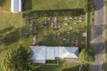 Drone aerial photograph looking down on a cemetery in Castlereagh in Australia