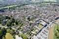 Drone aerial scenery of Sandwich village in Kent United Kingdom. Top view scenery of villages