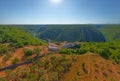 Aerial panorama of the medieval Necven fortress remains in Croatia Royalty Free Stock Photo