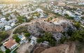 Drone aerial top view of holiday resort town. Protaras city cyprus. Summer vacation place