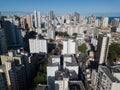 Drone aerial view of cityscape of Salvador, Bahia, Brazil. Aerial view of buildings Royalty Free Stock Photo