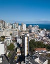 Drone aerial view of cityscape of Salvador, Bahia, Brazil. Aerial view of buildings Royalty Free Stock Photo