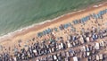 Drone Aerial View of Fishing boats and Slum Roofs