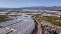 Drone aerial view of the greenhouses in the region of Andalusia spain