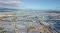 Drone aerial view of the greenhouses in the region of Andalusia spain