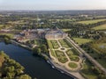 The drone aerial view of  Hampton court palace Royalty Free Stock Photo