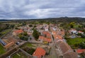 Drone aerial view of Idanha a velha historic village and landscape with Monsanto on the background, in Portugal Royalty Free Stock Photo