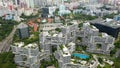 Drone Aerial view 4k Footage of The Interlace Condo