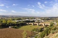 Drone aerial view landscape in Coria, Extremadura, Spain. Urban life concept