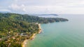 Drone aerial view of landscape and many reosrt at Khao Lak,Phang Nga Royalty Free Stock Photo