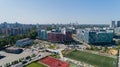 Drone aerial view modern building Residential complex Respublika, construction Royalty Free Stock Photo