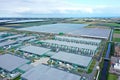 Drone aerial view of new Microsoft datacenters