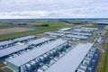 Drone aerial view of new Microsoft datacenters