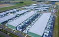 Drone aerial view of new Microsoft datacenters