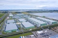 Drone aerial view of new Microsoft datacenters