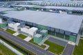 Drone aerial view of new Microsoft datacenters