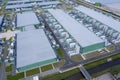 Drone aerial view of new Microsoft datacenters